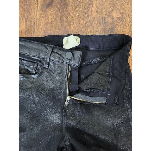 L'AGENCE Margot Black Coated High Rise Jeans, Size 24 - Picture 9 of 11